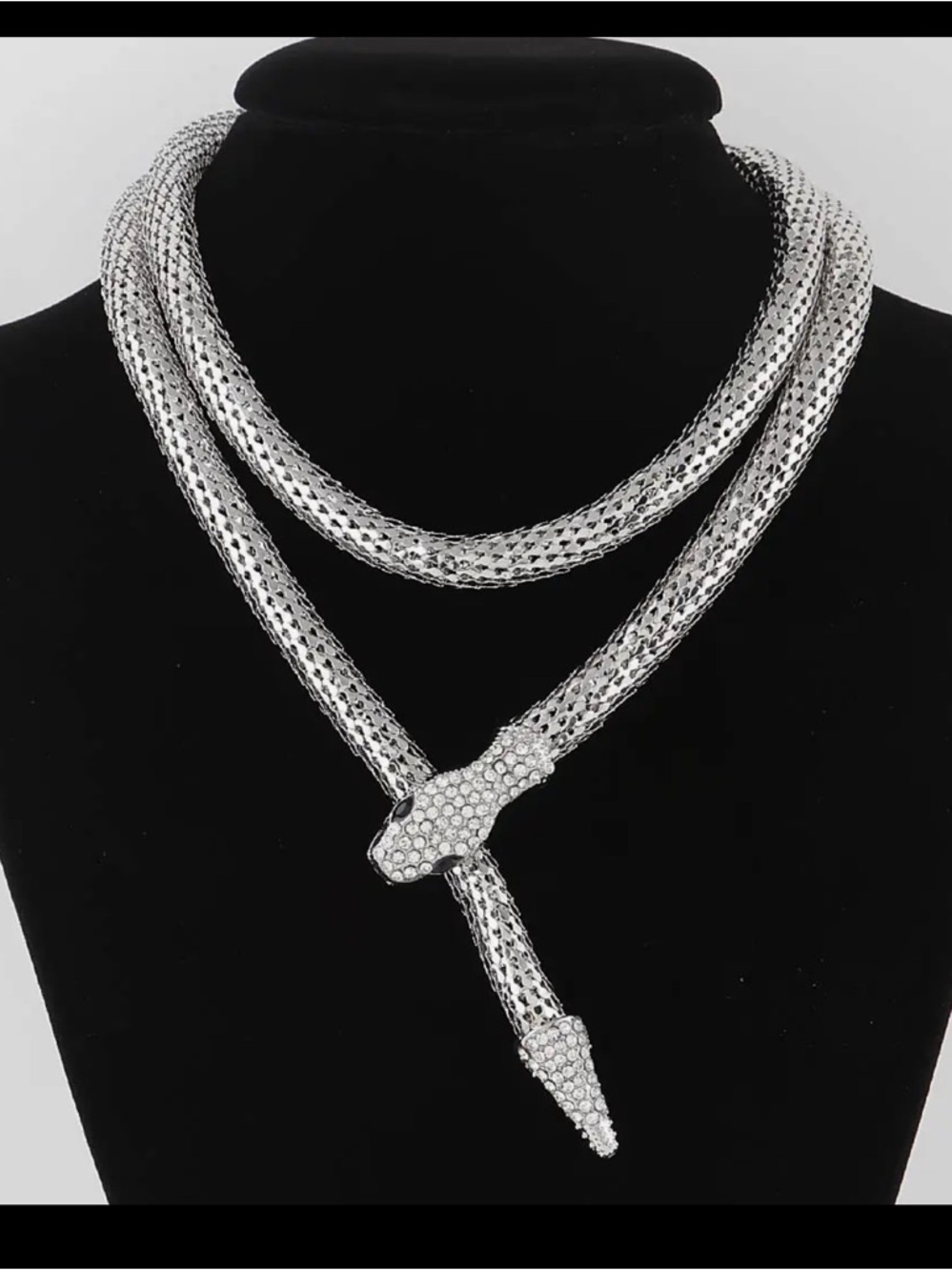 ✨RESTOCKED ✨ShopEvelynne Silver Crystal Snake Wrap Necklace